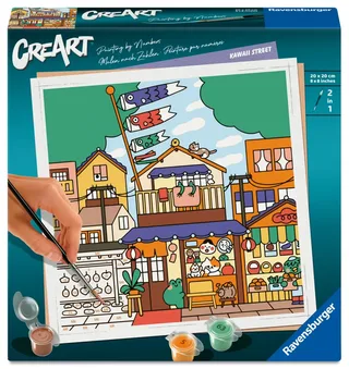 Puzzle Peinture au Numéro - CréArt - Kawaii Street - Niniwanted van Ravensburger – doos 2 van 2