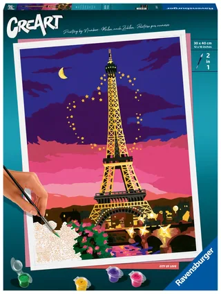 Puzzle Peinture au Numéro - CréArt - Paris City of Love de Ravensburger – boîte 2 sur 2