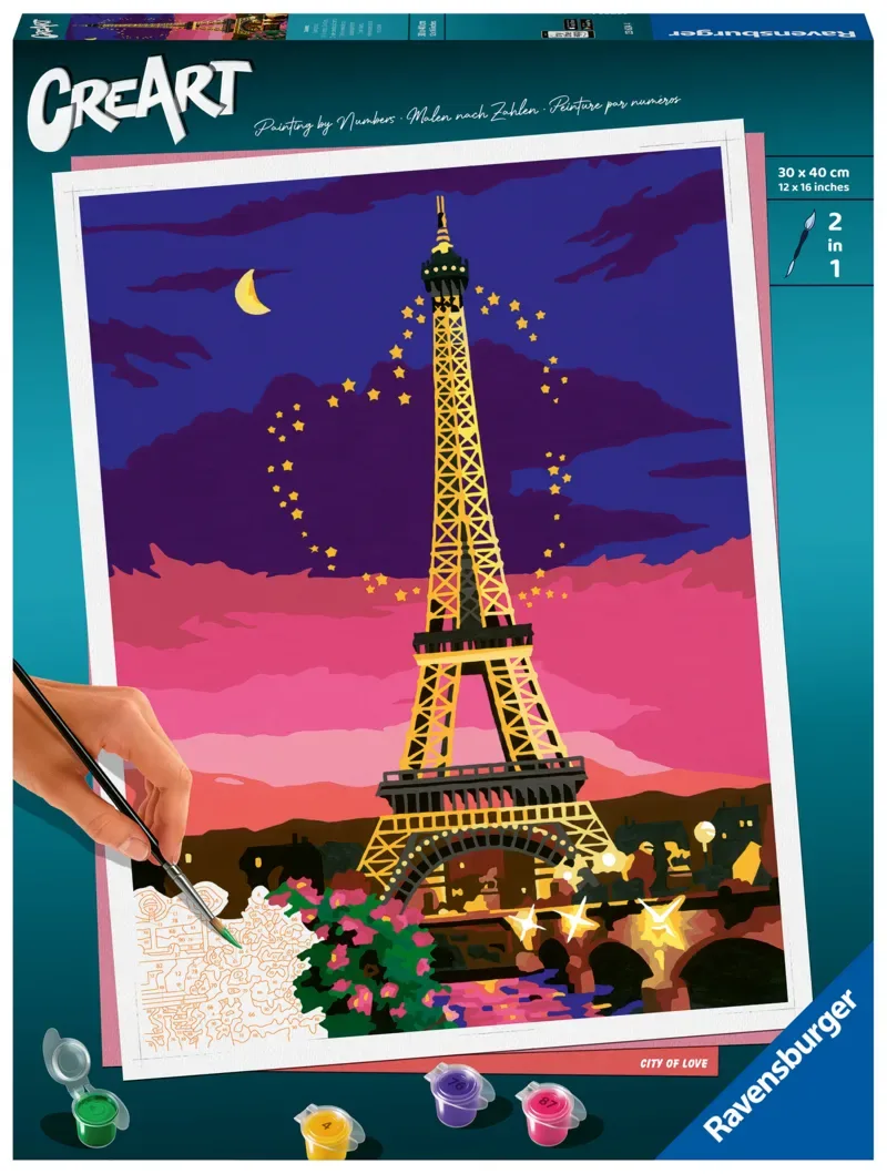 Puzzle Peinture au Numéro - CréArt - Paris City of Love de Ravensburger – boîte 2 sur 2