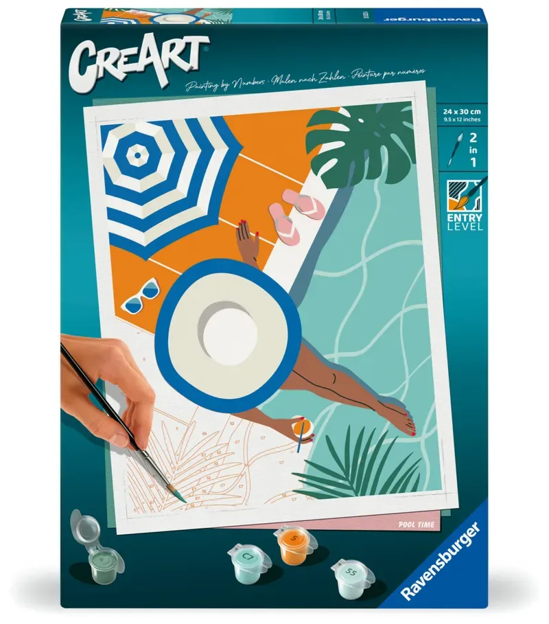 Puzzle Peinture au Numéro - CréArt - Pool Time de Ravensburger – boîte 2 sur 2