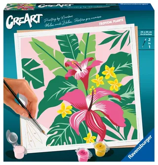 Puzzle Peinture au Numéro - CréArt - Tropical Plants van Ravensburger – doos 2 van 2