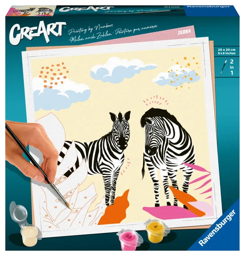 Puzzle Peinture au Numéro - CréArt - Zèbre - Jolane Edition van Ravensburger – doos 2 van 2