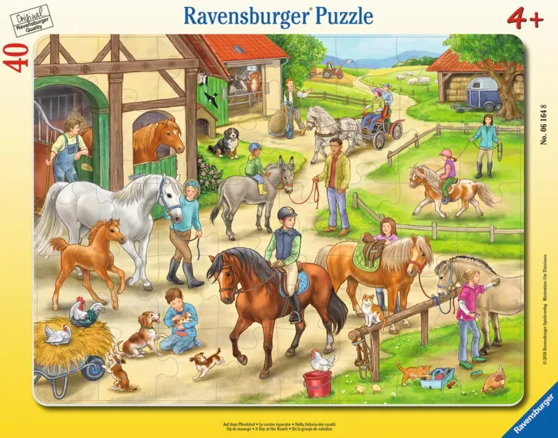 Puzzle Puzzle Cadre - Au Centre Equestre - 26 à 50 pièces de Ravensburger – boîte