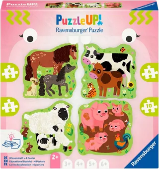 Puzzle PuzzleUP!, Bauernhoftiere, 28 Puzzleteile, Made in Europe from Ravensburger, Multicolour edition – box 1 of 3