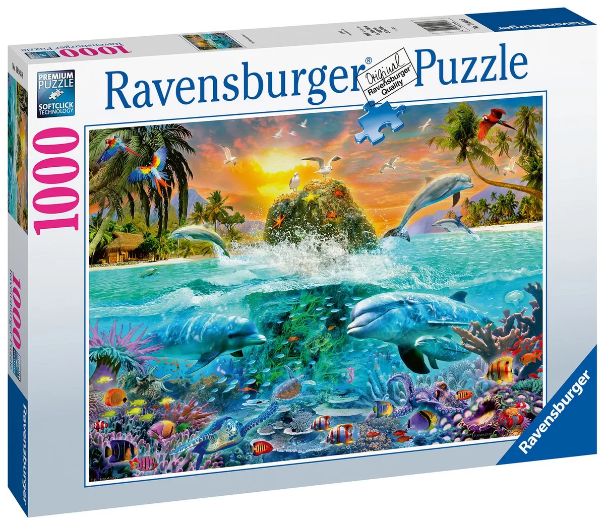 Puzzle Ravensburger, Die Unterwasserinsel, 1000 Teile Puzzle, 1000 Puzzleteile von Ravensburger, Ausgabe Mehrfarbig – Schachtel