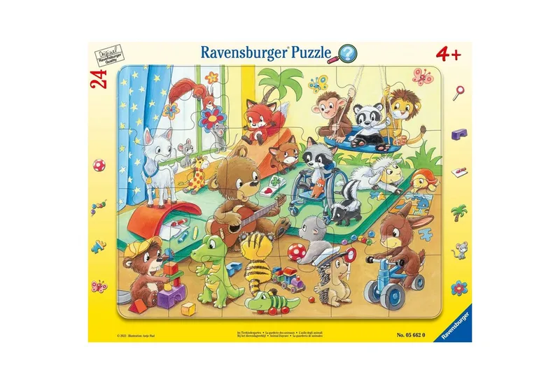 Puzzle Ravensburger Kinderpuzzle - 05662 Im Tierkindergarten - 24 Teile..., 24 Puzzleteile van Ravensburger – doos