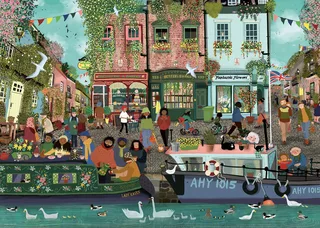 Puzzle Riverside Town, 1000 Puzzleteile, Made in Germany de Ravensburger, édition Multicolore – boîte 2 sur 2