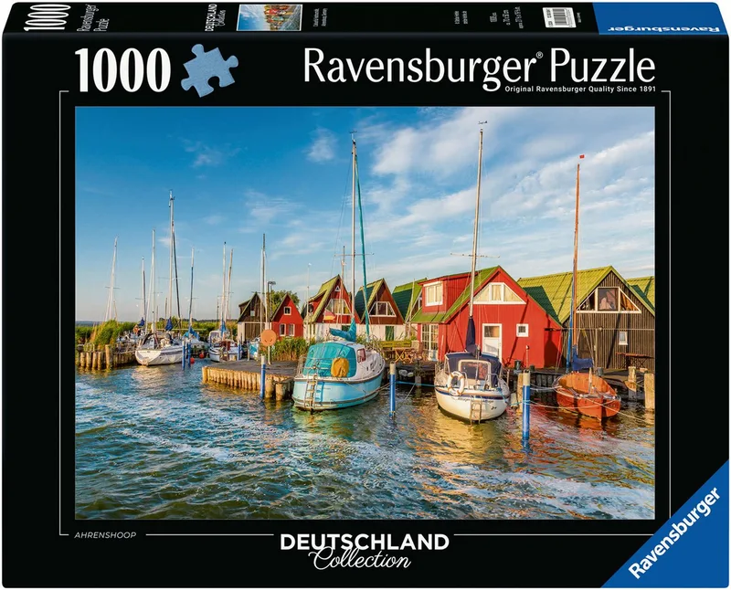 Puzzle Romantische Hafenwelt von Ahrenshoop, 1000 Puzzleteile, Made in Germany from Ravensburger, Multicolour edition – box 1 of 2