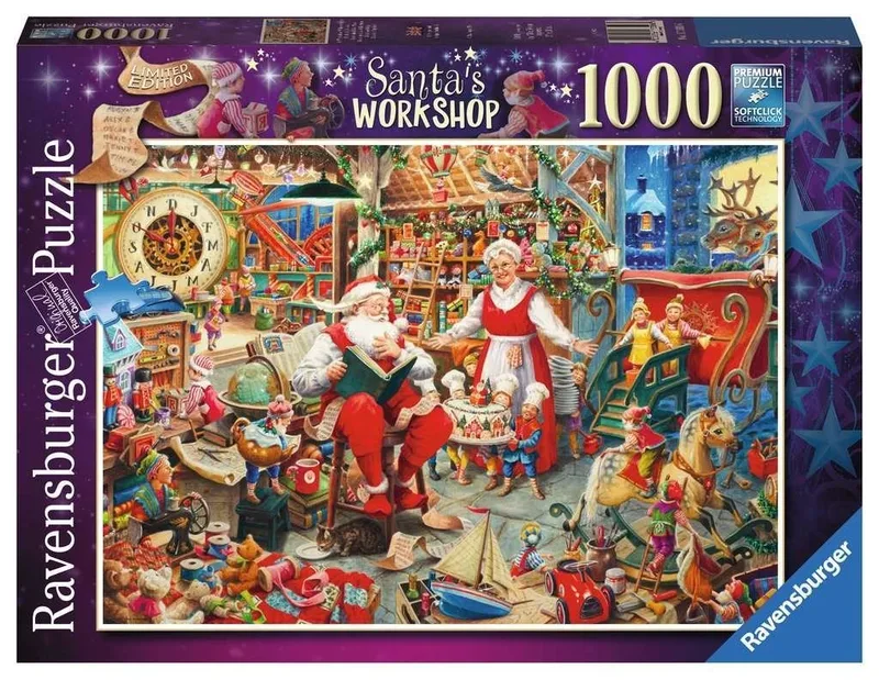Puzzle Santa's Workshop - 1000 Teile Puzzle, 1000 Puzzleteile, Made in Europe van Ravensburger, editie Meerkleurig – doos 1 van 2