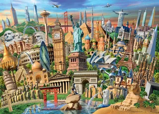 Puzzle Sehenswürdigkeiten weltweit, 1000 Puzzleteile, Made in Germany from Ravensburger, Multicolour edition – box 2 of 2