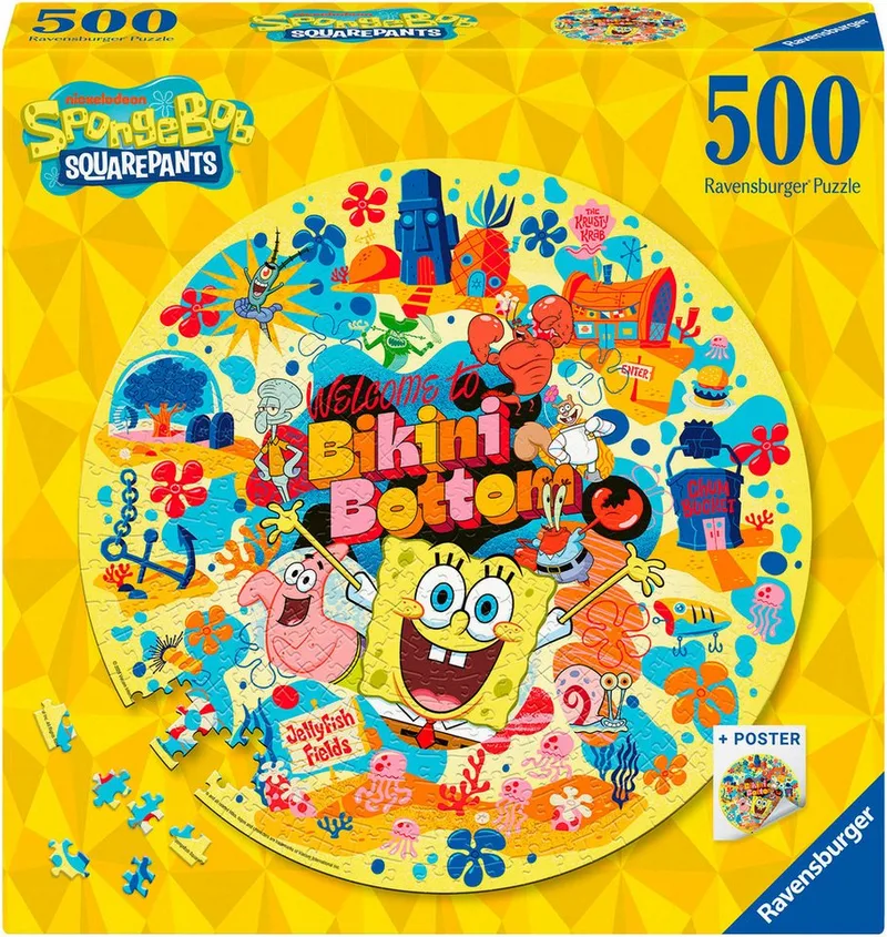 Puzzle SpongeBob Schwammkopf - Spongebob, 500 Puzzleteile, Made in Europe from Ravensburger, Multicolour edition – box 1 of 2