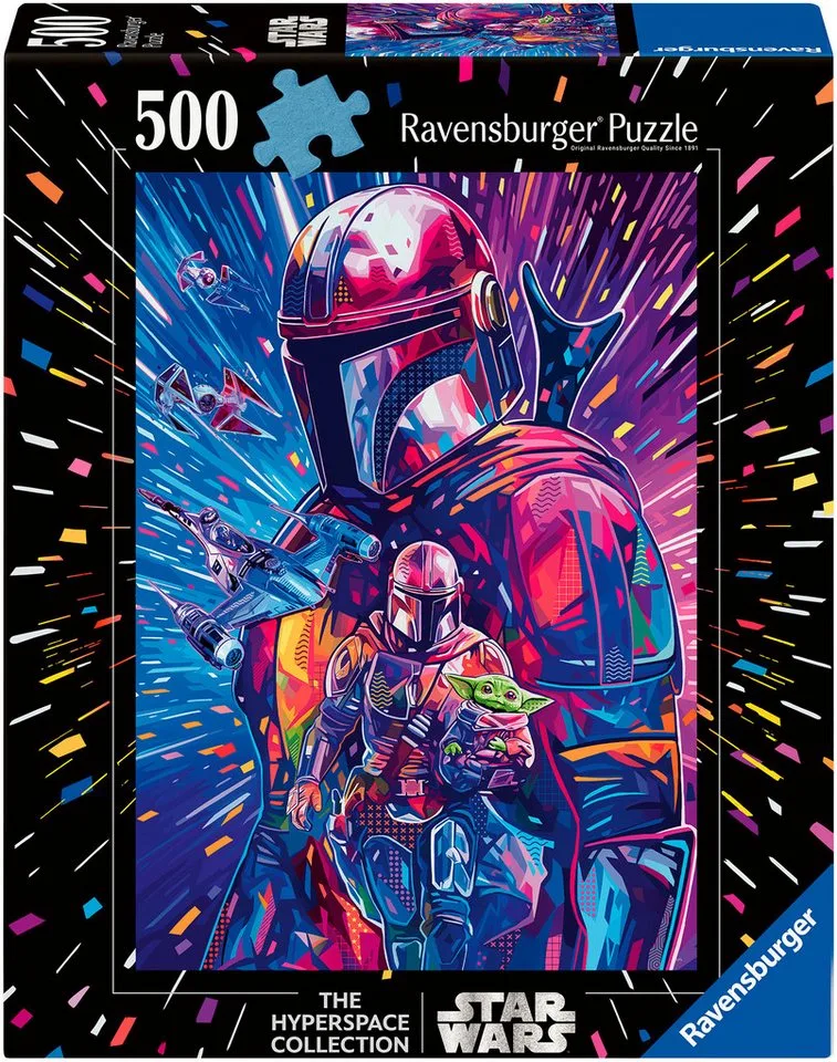 Puzzle Star Wars Hyperspace Collection: The Mandalorian™, 500 Puzzleteile, Made in Germany von Ravensburger, Ausgabe Mehrfarbig – Schachtel