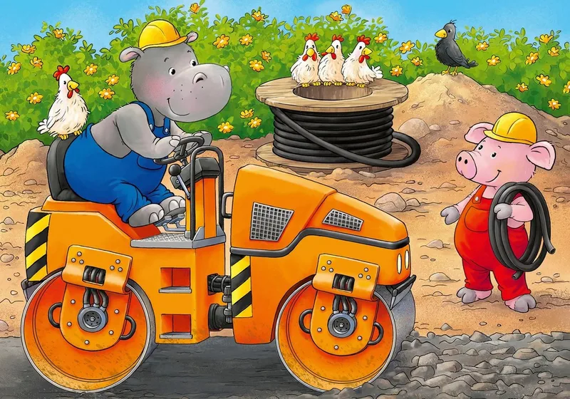 Puzzle Tiere auf der Baustelle, 20 Puzzleteile, Made in Europe from Ravensburger, Multicolour edition – box 5 of 5