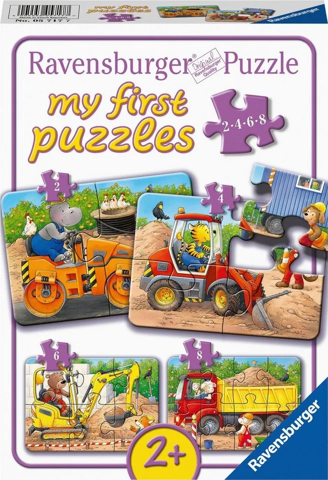 Puzzle Tiere auf der Baustelle, 20 Puzzleteile, Made in Europe from Ravensburger, Multicolour edition – box 1 of 5
