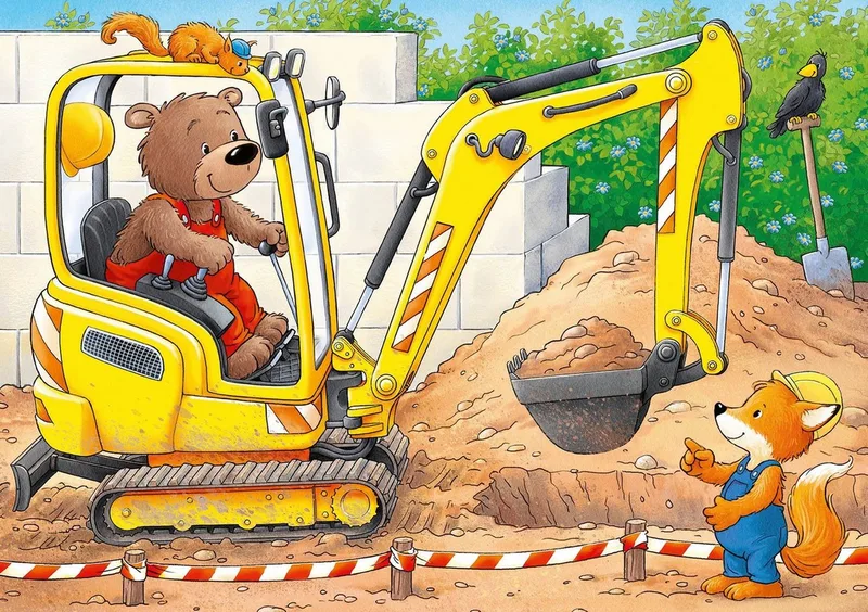 Puzzle Tiere auf der Baustelle, 20 Puzzleteile, Made in Europe from Ravensburger, Multicolour edition – box 3 of 5