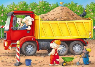 Puzzle Tiere auf der Baustelle, 20 Puzzleteile, Made in Europe from Ravensburger, Multicolour edition – box 4 of 5
