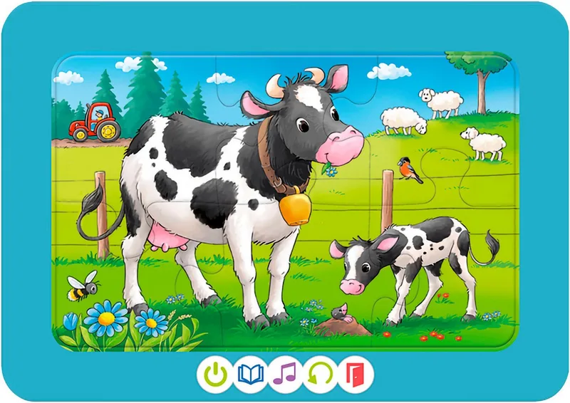 Puzzle tiptoi® 3 erste Puzzles: Bauernhoftiere, 18 Puzzleteile, Made in Europe von Ravensburger, Ausgabe Mehrfarbig – Schachtel 4 von 4
