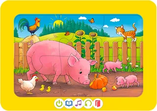 Puzzle tiptoi® 3 erste Puzzles: Bauernhoftiere, 18 Puzzleteile, Made in Europe von Ravensburger, Ausgabe Mehrfarbig – Schachtel 2 von 4