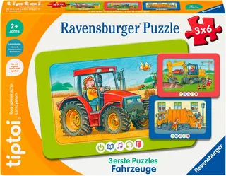 Puzzle tiptoi® 3 erste Puzzles: Fahrzeuge, 12 Puzzleteile, Made in Europe from Ravensburger, Multicolour edition – box 1 of 4