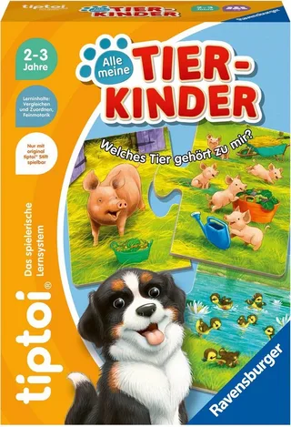 Puzzle tiptoi® Alle meine Tierkinder, Puzzleteile, Made in Europe de Ravensburger, édition Multicolore – boîte 3 sur 4