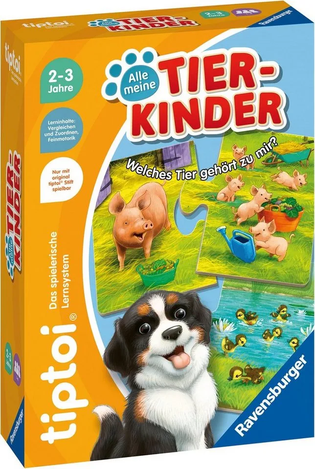 Puzzle tiptoi® Alle meine Tierkinder, Puzzleteile, Made in Europe de Ravensburger, édition Multicolore – boîte 2 sur 4