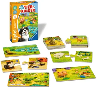 Puzzle tiptoi® Alle meine Tierkinder, Puzzleteile, Made in Europe de Ravensburger, édition Multicolore – boîte 1 sur 4