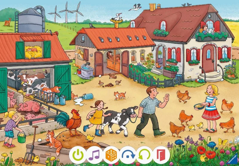 Puzzle tiptoi® Puzzle für kleine Entdecker: Bauernhof, 12 Puzzleteile, Made in Europe de Ravensburger, édition Multicolore – boîte 3 sur 5