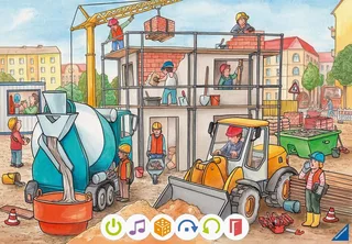 Puzzle tiptoi® Puzzle für kleine Entdecker: Baustelle, 12 Puzzleteile, Made in Europe de Ravensburger, édition Multicolore – boîte 3 sur 5