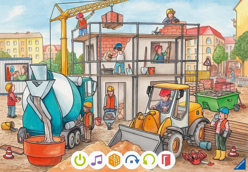Puzzle tiptoi® Puzzle für kleine Entdecker: Baustelle, 12 Puzzleteile, Made in Europe de Ravensburger, édition Multicolore – boîte 3 sur 5
