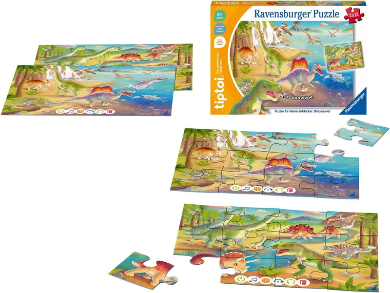 Puzzle tiptoi® Puzzle für kleine Entdecker: Dinosaurier, 24 Puzzleteile, Made in Europe from Ravensburger, Multicolour edition – box 3 of 4