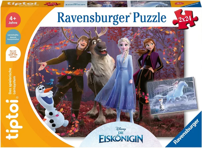Puzzle tiptoi® Puzzle für kleine Entdecker: Disney Die Eiskönigin, 24 Puzzleteile, (2 x 24 Teile) Made in Europe de Ravensburger, édition Multicolore – boîte 1 sur 5