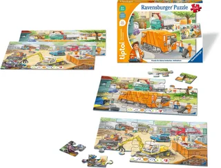 Puzzle tiptoi® Puzzle für kleine Entdecker: Müllabfuhr, 12 Puzzleteile, (2 x 12 Teile) Made in Europe from Ravensburger, Multicolour edition – box 1 of 5