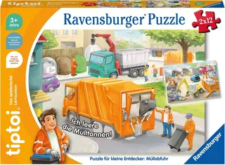 Puzzle tiptoi® Puzzle für kleine Entdecker: Müllabfuhr, 12 Puzzleteile, (2 x 12 Teile) Made in Europe from Ravensburger, Multicolour edition – box 4 of 5