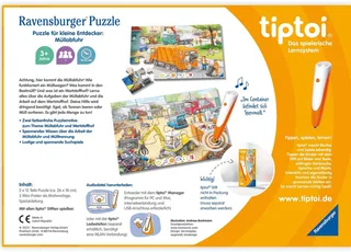 Puzzle tiptoi® Puzzle für kleine Entdecker: Müllabfuhr, 12 Puzzleteile, (2 x 12 Teile) Made in Europe from Ravensburger, Multicolour edition – box 5 of 5