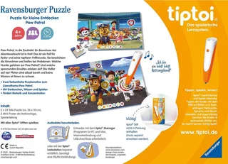 Puzzle tiptoi® Puzzle für kleine Entdecker: PAW Patrol, 24 Puzzleteile, (2 x 24 Teile) Made in Europe von Ravensburger, Ausgabe Mehrfarbig – Schachtel 3 von 3