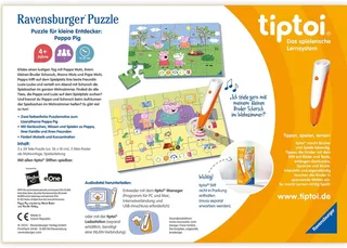 Puzzle tiptoi® Puzzle für kleine Entdecker: Peppa Pig, 24 Puzzleteile, (2 x 24 Teile) Made in Europe de Ravensburger, édition Multicolore – boîte 5 sur 5