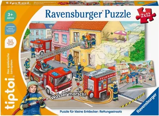 Puzzle tiptoi® Puzzle für kleine Entdecker: Rettungseinsatz, 12 Puzzleteile, Made in Europe de Ravensburger, édition Multicolore – boîte 2 sur 5