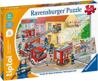 Puzzle tiptoi® Puzzle für kleine Entdecker: Rettungseinsatz, 12 Puzzleteile, Made in Europe de Ravensburger, édition Multicolore – boîte 5 sur 5
