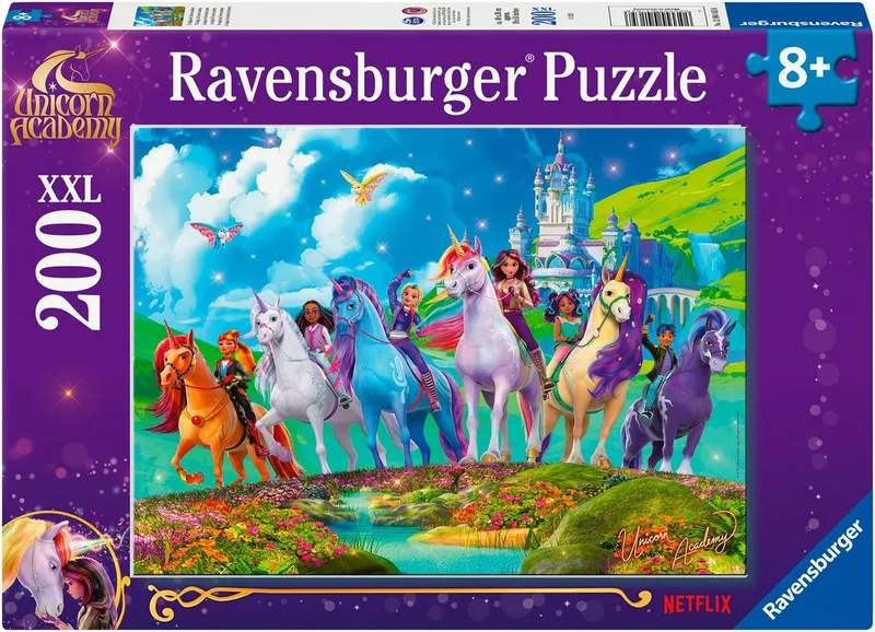 Puzzle Unicorn Academy, Die Magie der Unicorn Academy, 200 Puzzleteile, 200 XXL Teile, Made in Germany from Ravensburger, Multicolour edition – box 1 of 2