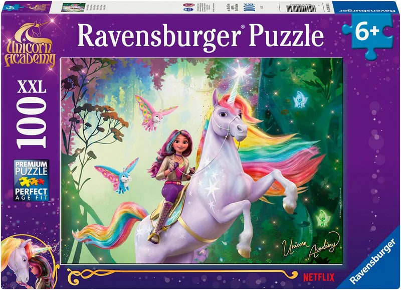 Puzzle Unicorn Academy, Sophia und Wildstar, 100 Puzzleteile, 100 XXLTeile, Made in Germany from Ravensburger, Multicolour edition – box 1 of 2