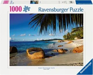 Puzzle Unter Palmen, 1000 Puzzleteile, Made in Germany de Ravensburger, édition Multicolore – boîte 1 sur 2