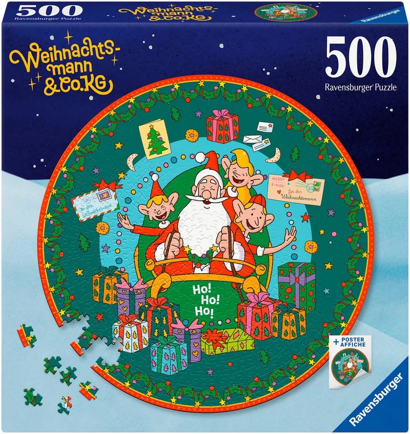 Puzzle Weihnachtsmann & Co.KG, 500 Puzzleteile, Made in Europe de Ravensburger, édition Multicolore – boîte 1 sur 2