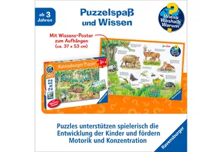 Puzzle Wieso? Weshalb? Warum? Junior, Tiere im Wald und auf der Wiese, 24 Puzzleteile, 2x12 Teile, Made in Europe from Ravensburger, Multicolour edition – box 5 of 5