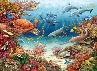 Puzzle Wieso? Weshalb? Warum? Meerestiere am Korallenriff, 150 Puzzleteile, Made in Germany from Ravensburger, Multicolour edition – box 2 of 5