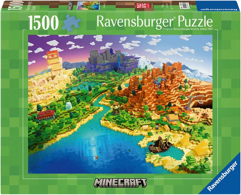 Puzzle World of Minecraft, 1500 Puzzleteile, Made in Germany de Ravensburger, édition Multicolore – boîte 1 sur 2