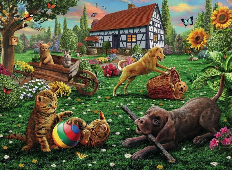 Puzzle XXL Entdecker auf vier Pfoten 12828, 200 Puzzleteile från Ravensburger – kartong 2 av 2