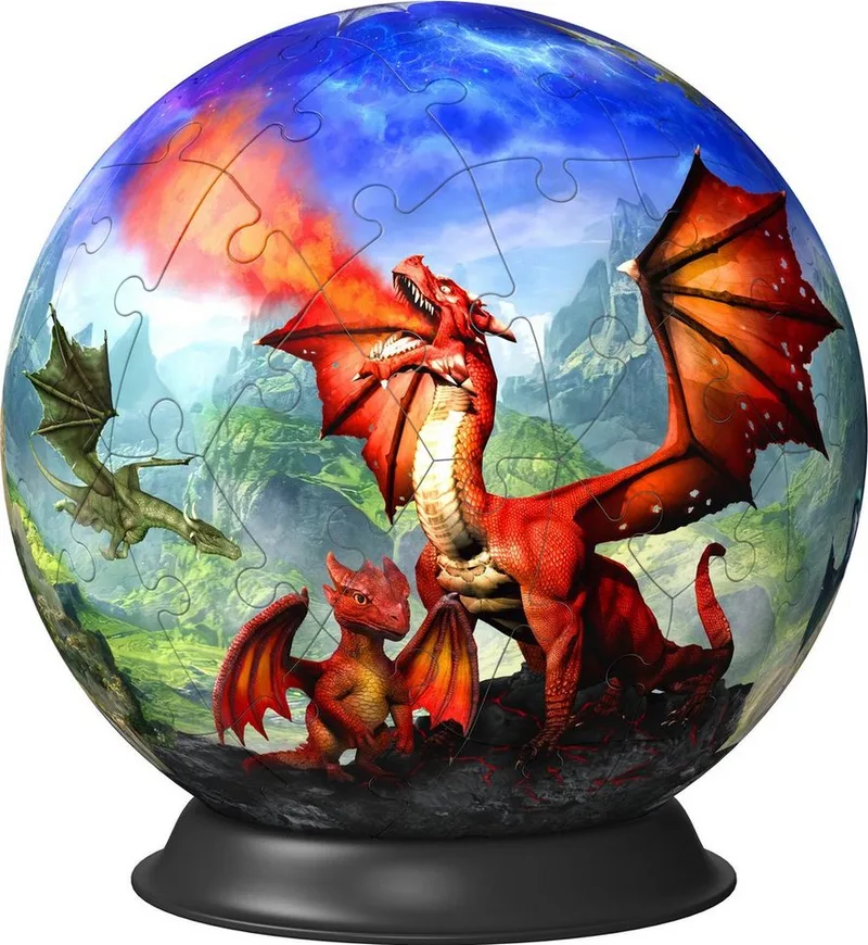Puzzleball Mystische Drachen, 72 Puzzleteile, Made in Europe van Ravensburger, editie Meerkleurig – doos 2 van 2