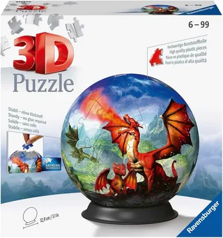 Puzzleball Mystische Drachen, 72 Puzzleteile, Made in Europe van Ravensburger, editie Meerkleurig – doos 1 van 2