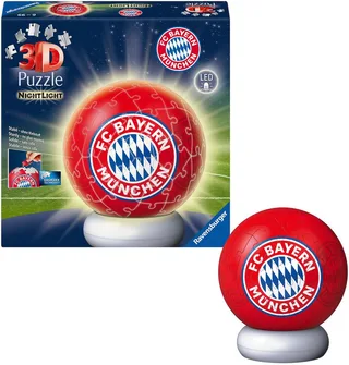 Puzzleball Nachtlicht FC Bayern München, 72 Puzzleteile, beleuchtet de Ravensburger, édition Multicolore – boîte 1 sur 4