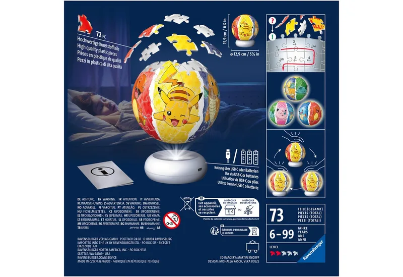 Puzzleball Nachtlicht Pokémon, 72 Puzzleteile, beleuchtet from Ravensburger, Multicolour edition – box 4 of 4